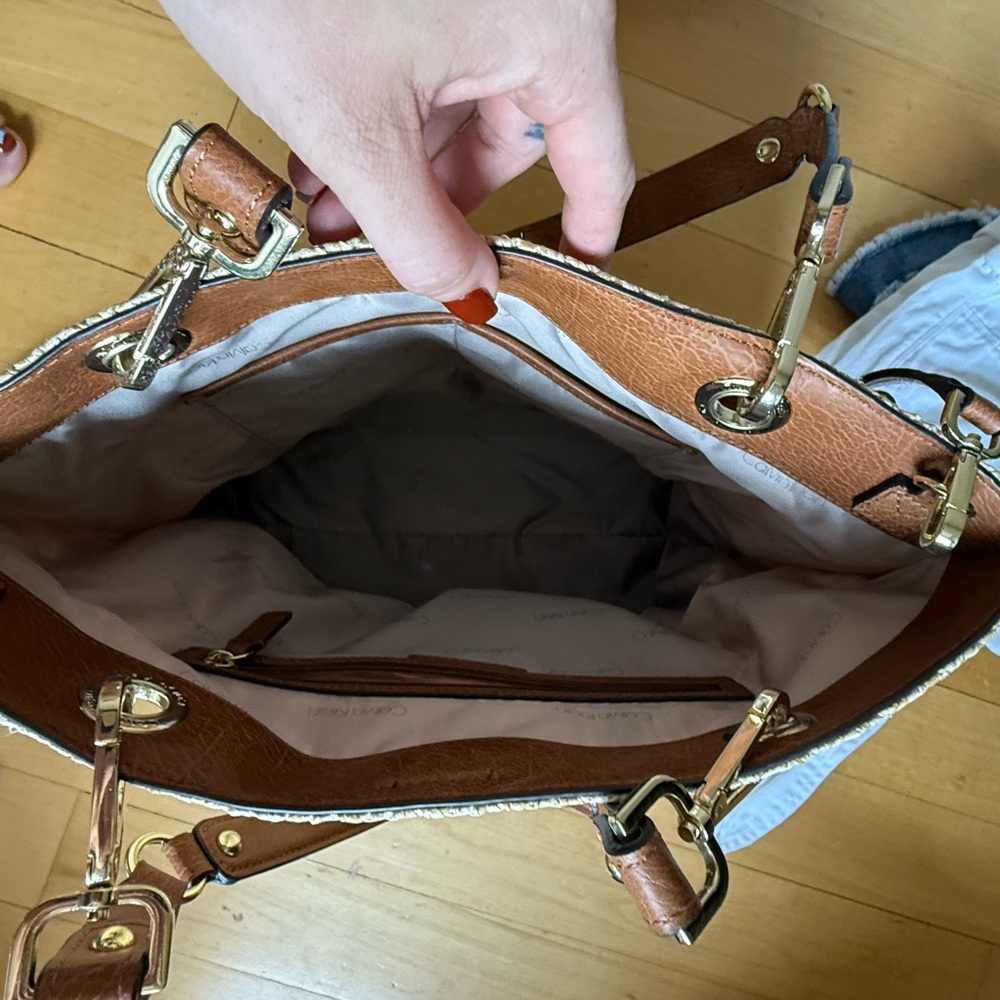 NWOT Calvin Klein Sonoma Straw Tote Bag - Picture 6 of 7